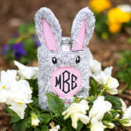 monogrammed bunny koolie with flowers