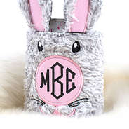 close up of monogrammed bunny koolie