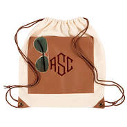 monogrammed casual cinch bag