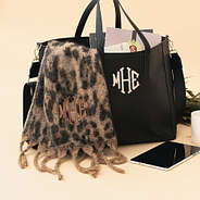 leopard print scarf with bag