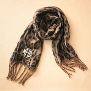 leopard print scarf flatlay khaki