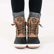 personalized leopard spot duck boots with socks