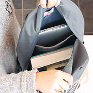 inside of monogrammed uptown backpack