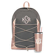 monogrammed uptown backpack in rose gold