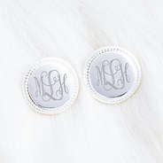monogrammed nala earrings on fur