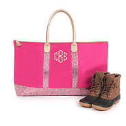 monogrammed confetti weekender