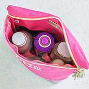 inside monogrammed confetti and hot pink ditty bag