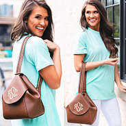 monogrammed convertible mini backcack as a shoulder bag