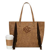 monogrammed fringe tote