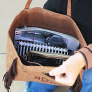 inside of monogrammed fringe tote