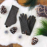 quilted ear band with matching quilted gloves