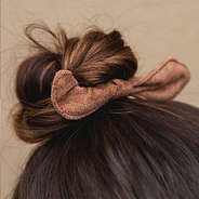 suede bow in bun