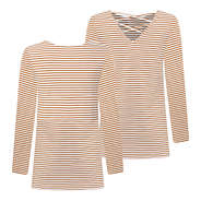 two way tunic in tan stripe