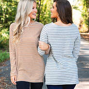 girls in layering two way tunics on scoop neck side
