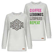 monogrammed terry pullovers with leopard designs