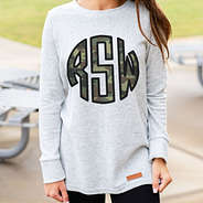 camo terry pullover sweatshirt