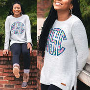 colorful leopard monogrammed terry with leggings