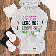 monogrammed terry hoodie with sherpa slippers