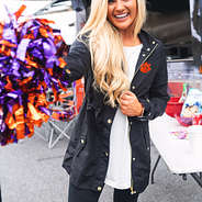 black clemson rain jacket with pom pom