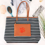 clemson embroidered overnight tote bag