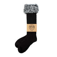 sherpa top boot socks in black