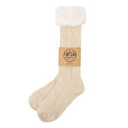 sherpa top boot socks in oatmeal