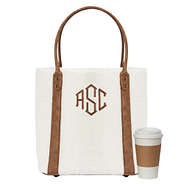 monogramed sherpa tote bag