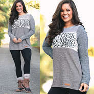 colorblock terry pullover with leggings and duck boots