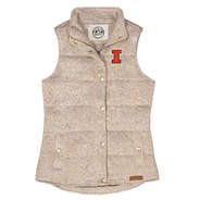 illinois heathered quilted vest in oatmeal