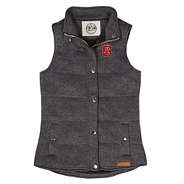 nc state heathered quilted vest in black