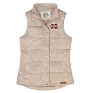 mississippi state heathered quilted vest in oatmeal