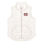 mississippi state puffy vest in ivory