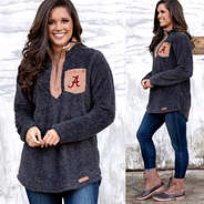 front and side of alabama sherpa pullover tunic