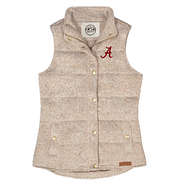 alabama heathered quilted vest in oatmeal