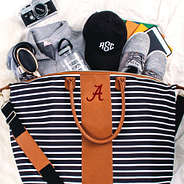 packed alabama weekender bag