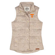 tennessee heathered quilted vest in oatmeal