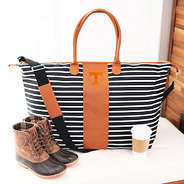 tennessee weekender bag with monogrammed duck boots