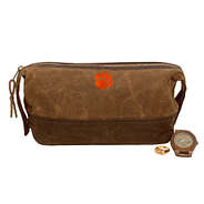 clemson waxed canvas dopp kit