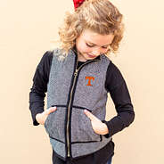 kids tennessee black herringbone vest