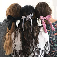velvet bow scrunchies in hair