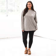 tonal taupe leopard long sleeve shirt on julia ann