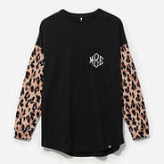 Monogrammed Long Sleeve Shirt in Classic Cheetah