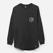 monogrammed long sleeve shirt in charcoal