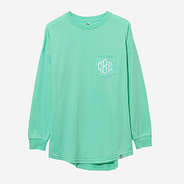 monogrammed long sleeve shirt in mint 2025