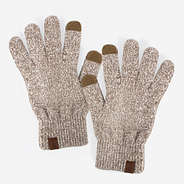 marbelized knit gloves in brown