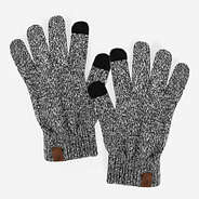 marbelized knit gloves in charcoal