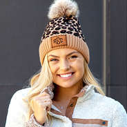 leopard beanie on blonde