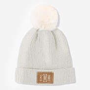 monogrammed gray beanie