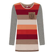 monogrammed striped layering tee in multi-colored