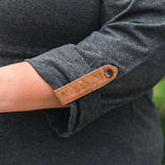 faux suede sleeve detailing on roll sleeve top